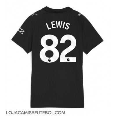 Camisa de Futebol Manchester City Rico Lewis #82 Equipamento Secundário Mulheres 2025-26 Manga Curta Camisa de Futebol Manchester City Rico Lewis #82 Equipamento Secundário Mulheres 2025-26 Manga Curta